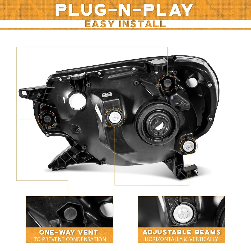 Tacoma 12-15 Faros Delanteros Black Housing
