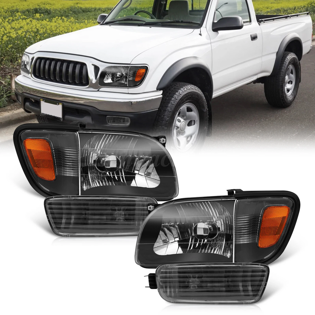 Tacoma 01-04 Faros Delanteros Black Housing