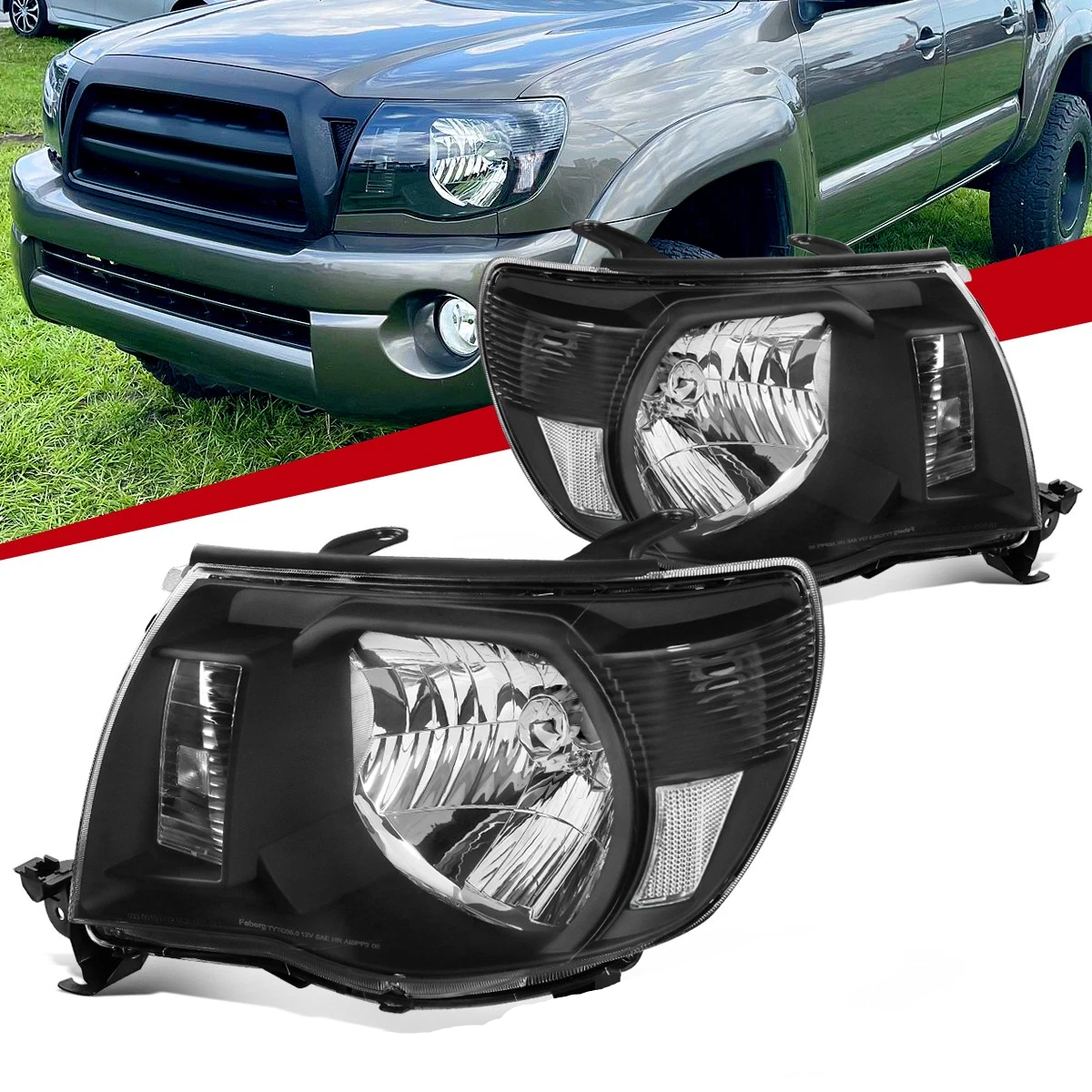 Tacoma 05-11 Faros Delanteros Black Housing
